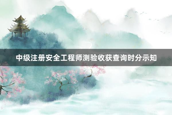 中级注册安全工程师测验收获查询时分示知